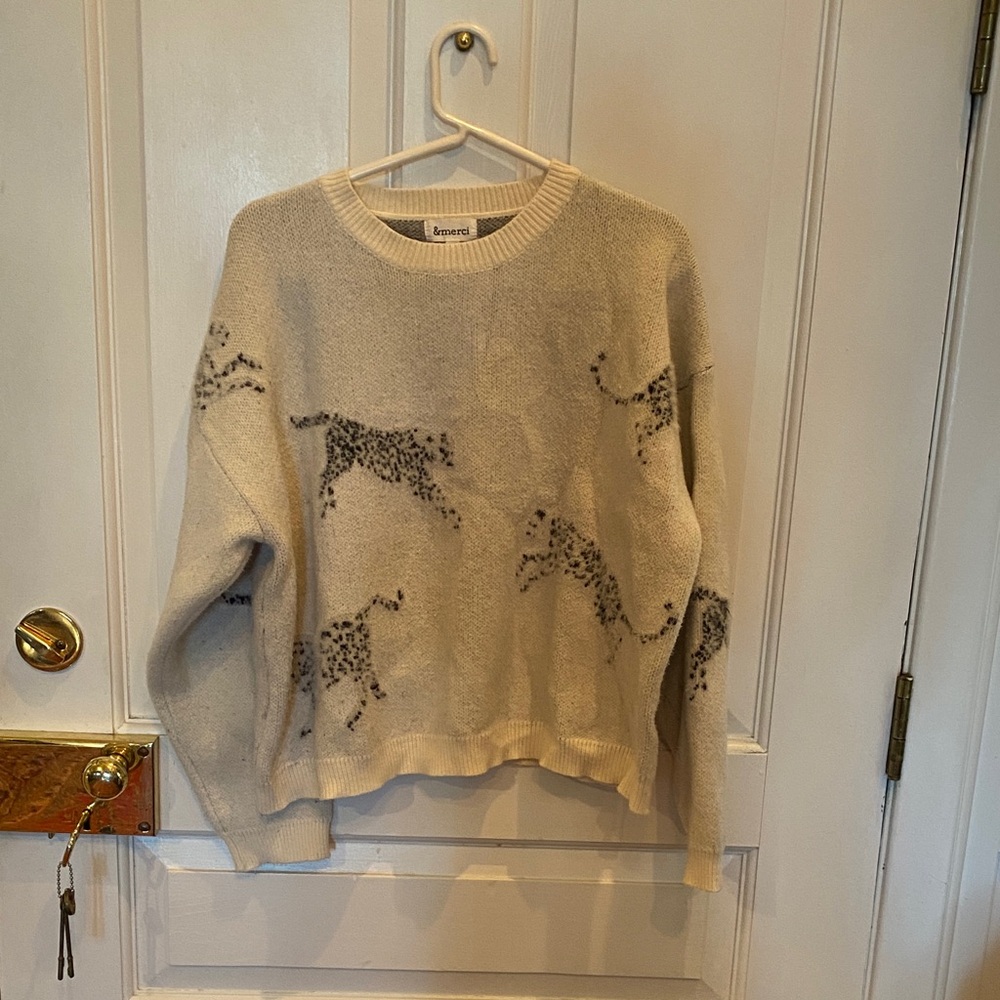 Elegant Cream Leopard Sweater